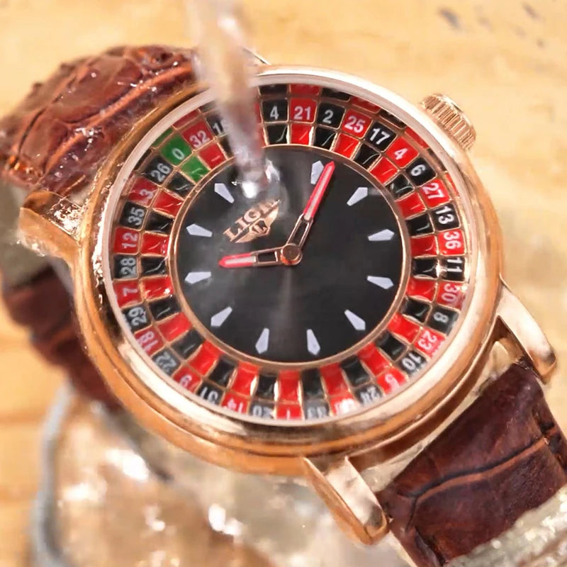 LIGE 2026 Creative Luxury Watches men Roulette Game Dial Fashion Men