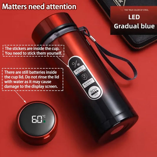 500ML-1Liter Stainless Steel Thermos Bottle with LED Temperature