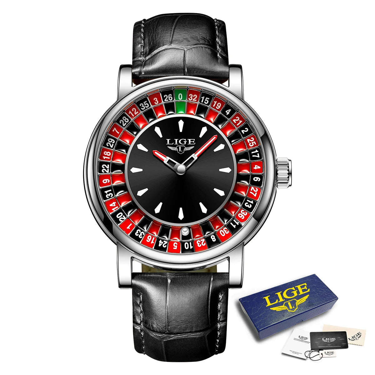 LIGE 2026 Creative Luxury Watches men Roulette Game Dial Fashion Men